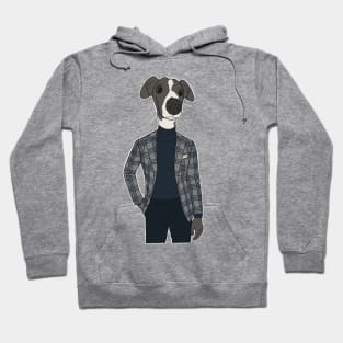 Adorable Italian greyhound sporting a super dapper mens suit Hoodie